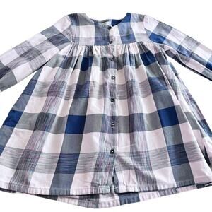 NEXT girls plaid button front dress size 2-3